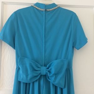 💖HOST PICK💖 VTG Vintage Long Blue Dress w/Bow